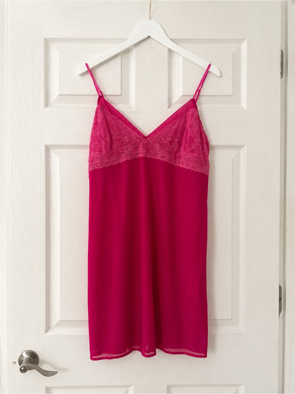 DKNY Hot Pink Negligee Lacey Nightgown Romantic XL